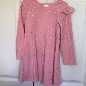 Pink Hanna Andersson gold polka dot dress 110/sz 5